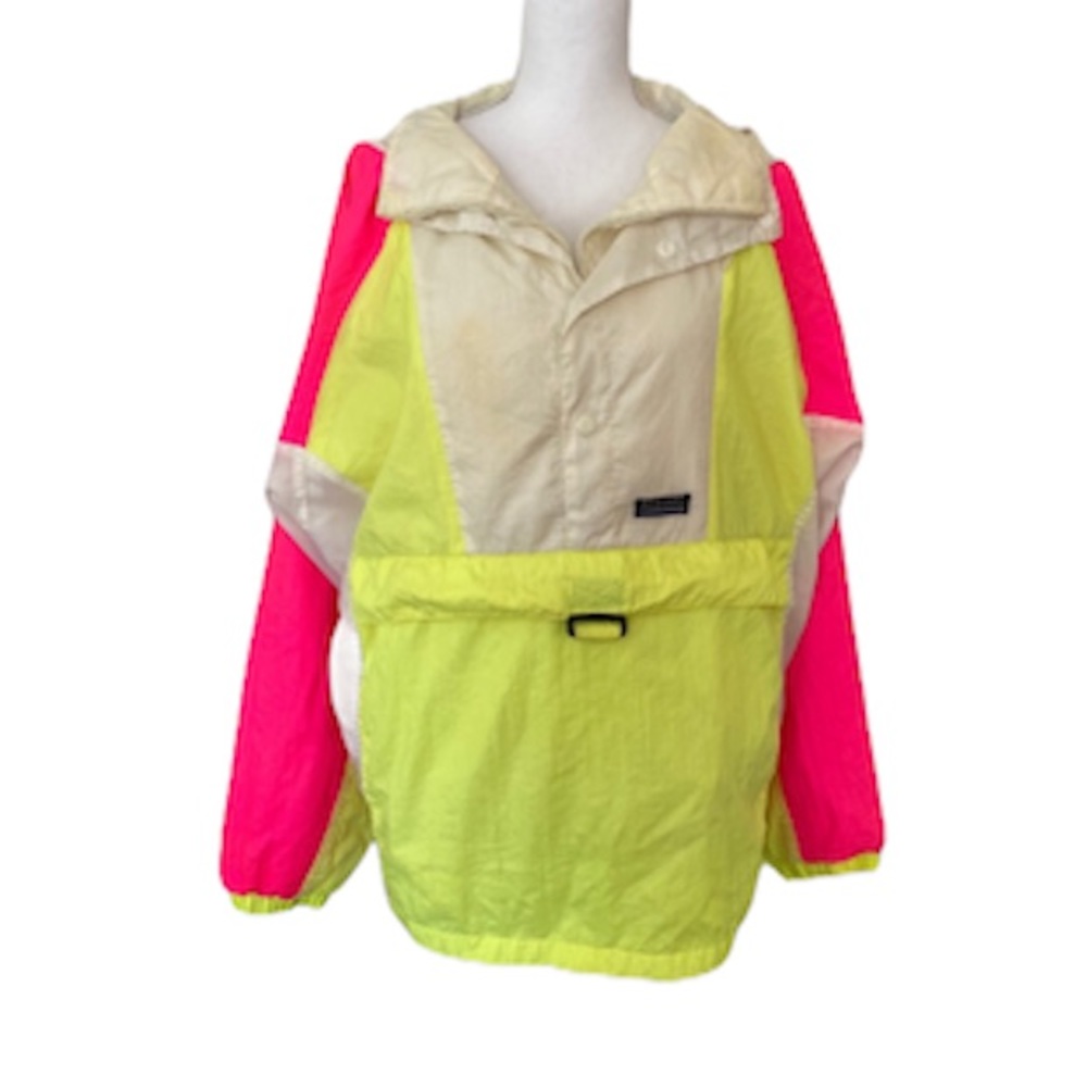 White Sierra- Vintage 90's Neon Windbreaker - L